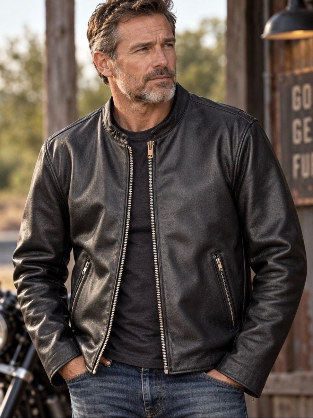 NWT First MFG Co Leather Motorcycle Biker Jacket Pockets Black Sz 3X FIM216CSL